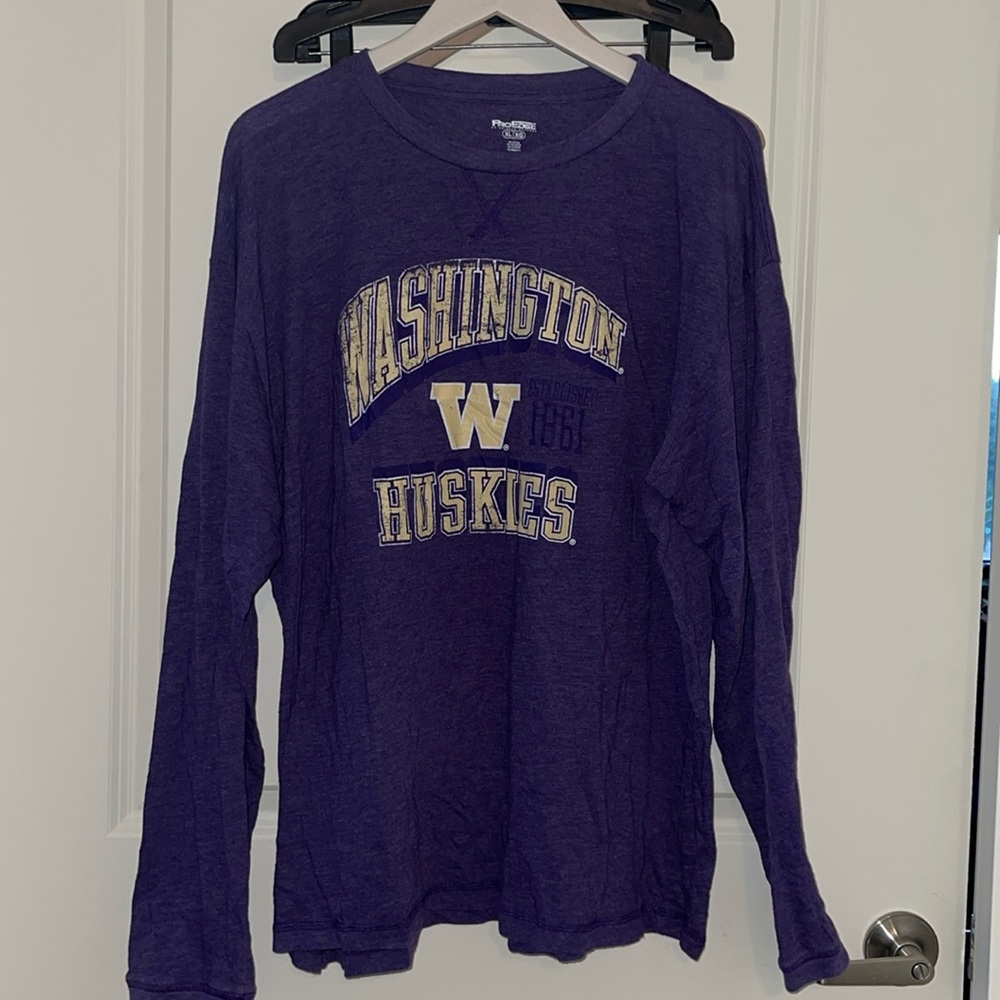 Purple Washington Huskies Long Sleeve Tee